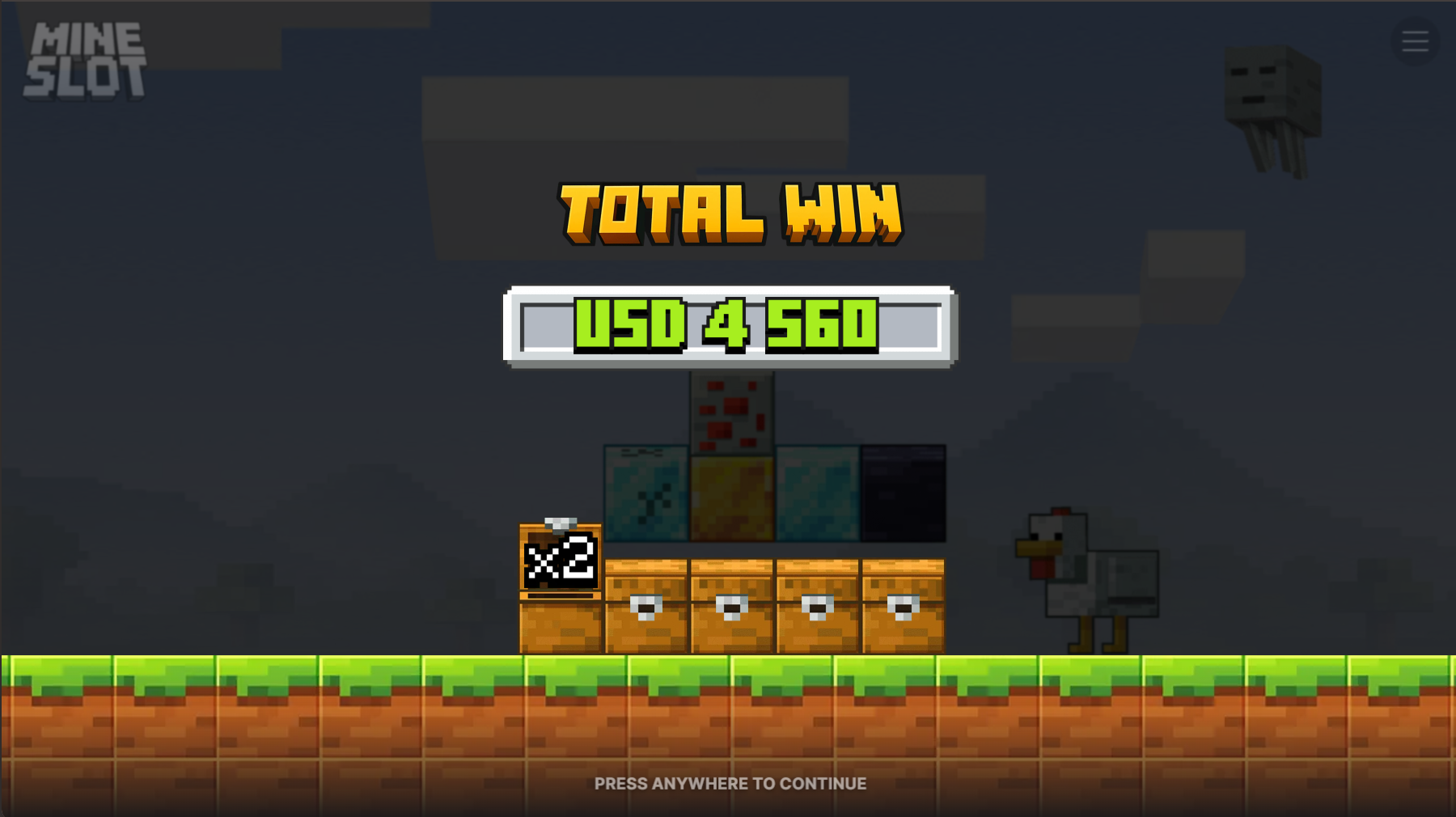 Выигрыш в Mine Slot