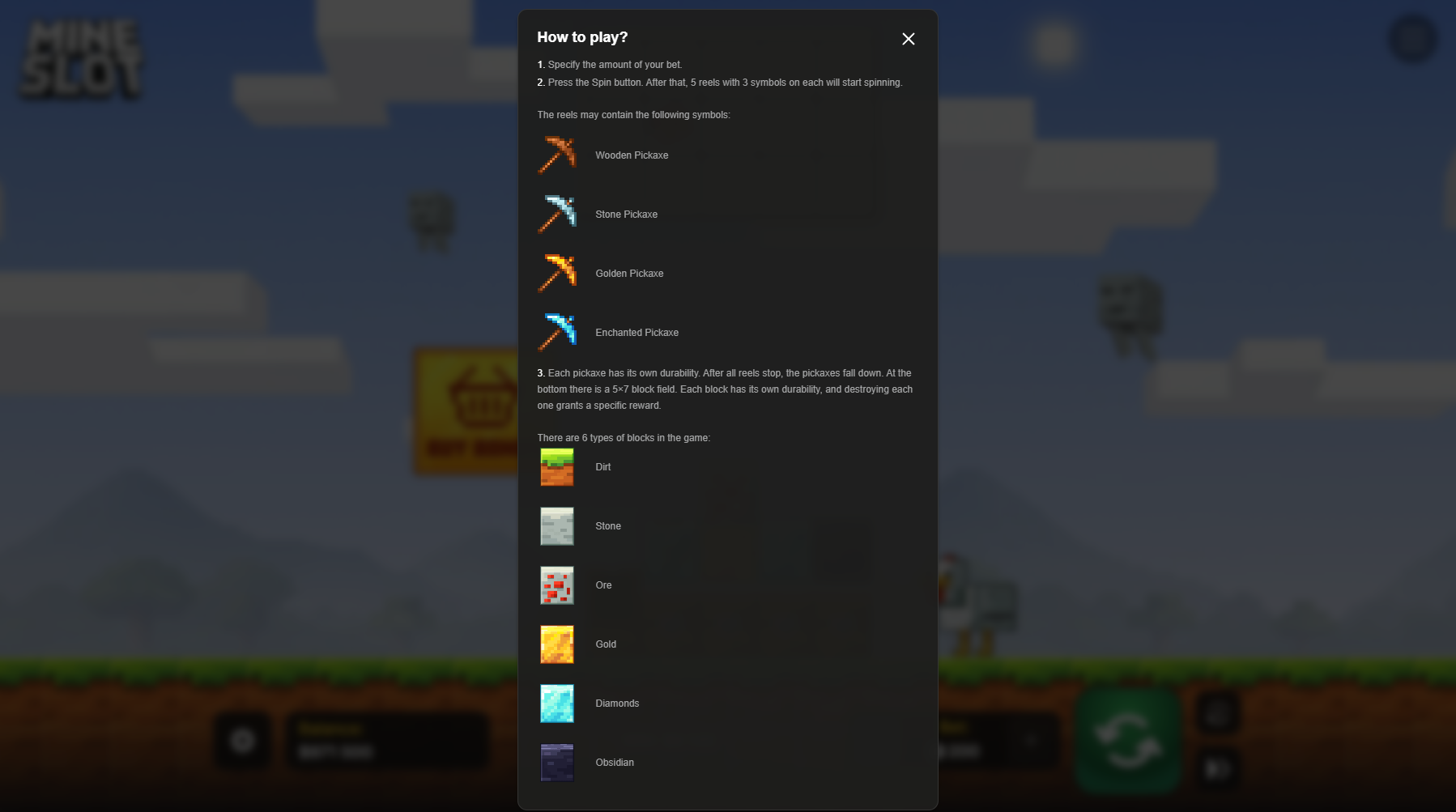 Mine Slot - как играть